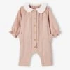 Combinaison Bébé Col En Broderie Anglaise Rose Imprimé - Vertbaudet