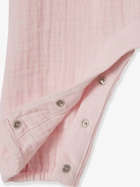 Combinaison Bébé Fille Brodée En Gaze De Coton Rose - Vertbaudet – Image 4