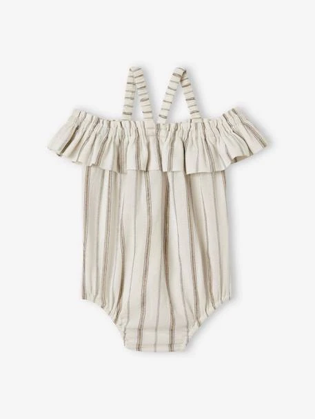 Combinaison Courte Bébé Rayée Ivoire Rayé - Vertbaudet – Image 2