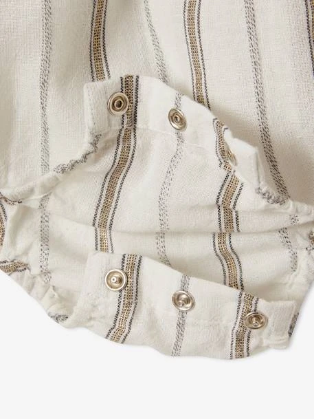 Combinaison Courte Bébé Rayée Ivoire Rayé - Vertbaudet – Image 4