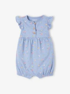 Combishort Bébé Manches Volantées écru - Vertbaudet