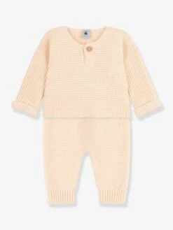 Ensemble 2 Pièces En Tricot Coton Bio PETIT BATEAU Blanc - Petit Bateau