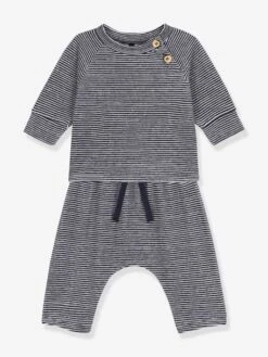 Ensemble 2 Pièces En Velours Et Coton PETIT BATEAU Marine - Petit Bateau