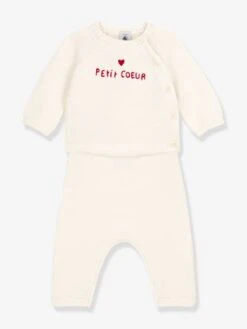 Ensemble 2 Pièces Tricot Laine Et Coton PETIT BATEAU écru - Petit Bateau