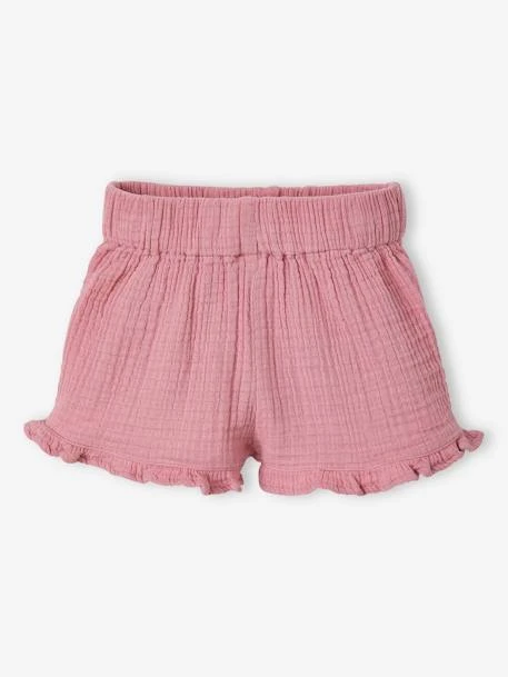 Ensemble 3 Pièces Bébé Blouse Brodée, Short En Gaze De Coton Et Son Bandeau Assorti Rose - Vertbaudet – Image 3