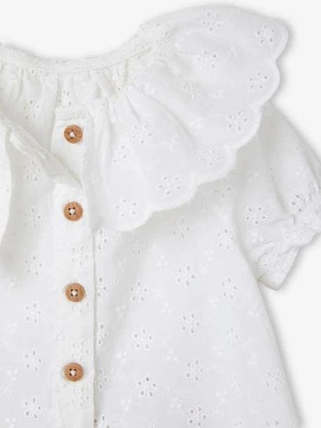 Ensemble 3 Pièces Bébé Blouse Brodée, Short En Gaze De Coton Et Son Bandeau Assorti Rose - Vertbaudet – Image 5