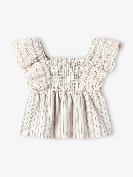 Ensemble Bébé Blouse, Short Et Bandeau Beige Clair Rayé - Vertbaudet – Image 2