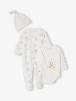 Ensemble Bébé Garçon Dors-bien + Body + Bonnet Disney® Winnie L'Ourson Ecru - Toutes Les Marques