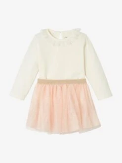 Ensemble Bébé T-shirt à Collerette Et Jupe En Tulle écru - Vertbaudet