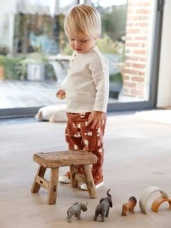 Ensemble Bébé T-shirt Et Pantalon En Molleton Gris Béton - Vertbaudet