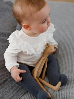 Ensemble Blouse + Bloomer + Collants Bébé Naissance Caramel Imprimé - Vertbaudet