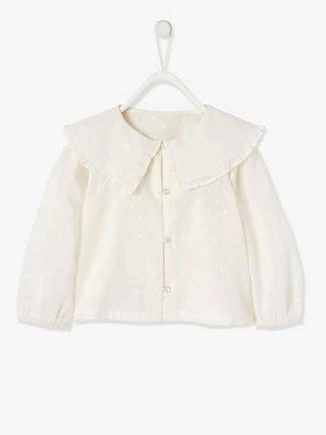 Ensemble Blouse En Plumetis Et Jupe En Velours Bébé Ivoire - Vertbaudet – Image 3