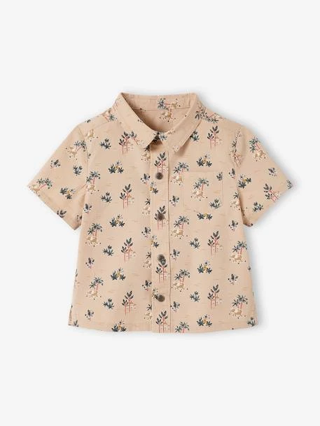 Ensemble Chemise Et Short Bébé Taupe Clair Imprimé - Vertbaudet – Image 3