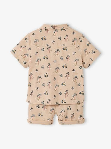 Ensemble Chemise Et Short Bébé Taupe Clair Imprimé - Vertbaudet – Image 4