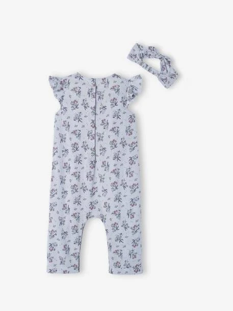 Ensemble Combinaison + Bandeau Imprimés Bébé Fille Vert Céladon Imprimé - Vertbaudet – Image 4