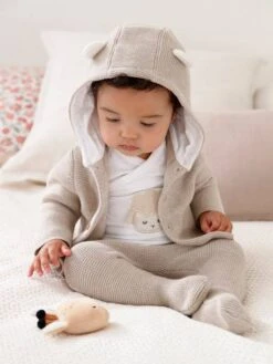 Ensemble Naissance 3 Pièces En Point Mousse Vert D'eau - Vertbaudet