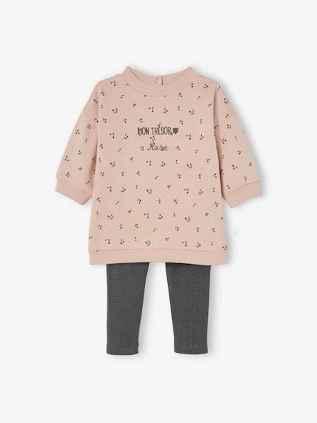 Ensemble Robe + Legging Bébé Personnalisable Rose Imprimé - Vertbaudet – Image 2