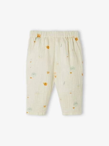 Lot De 2 Pantalons En Gaze De Coton Bébé Vert D'eau - Vertbaudet – Image 4