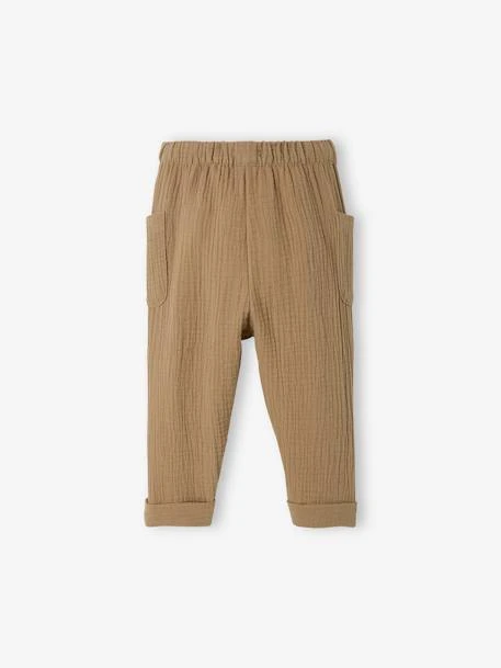 Pantalon Bébé En Gaze De Coton Beige Bois - Vertbaudet – Image 2