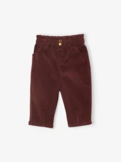 Pantalon Bébé En Velours Rouge - Vertbaudet