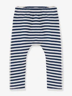 Pantalon Bébé Rayé En Tubique - PETIT BATEAU Bleu - Petit Bateau