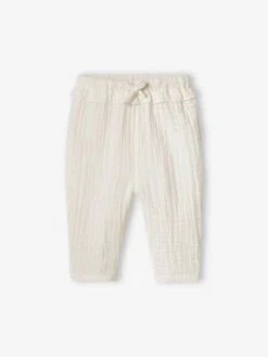 Pantalon En Gaze De Coton Bébé Rose Pâle - Vertbaudet