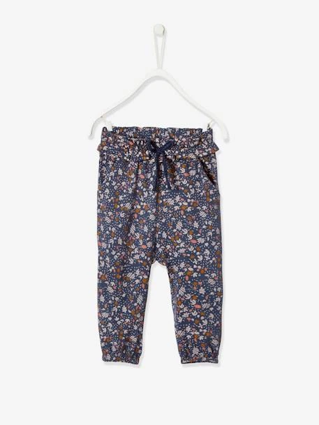 Pantalon Imprimé Bébé Taille élastiquée Bleu Ardoise - Vertbaudet