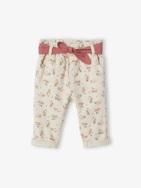 Pantalon Paperbag Bébé Avec Ceinture Beige Clair Imprimé - Vertbaudet – Image 3