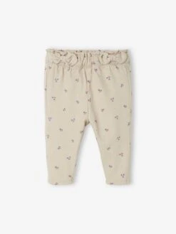 Pantalon Paperbag Imprimé Bébé Taupe Clair Imprimé - Vertbaudet