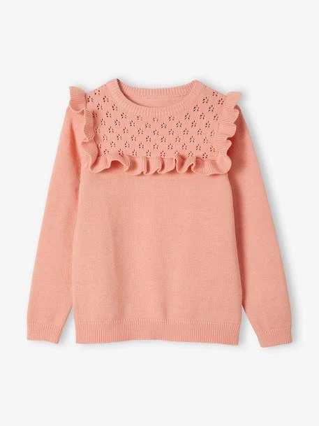 Pull à Volant Fille Détail Maille Ajourée Bleu - Vertbaudet – Image 6