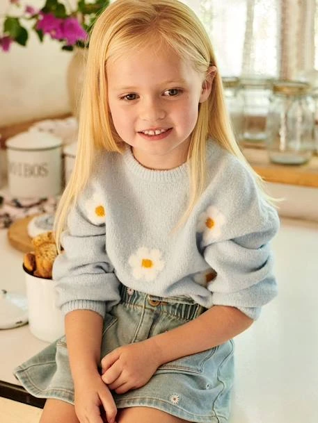 Pull Jacquard Duveteux Fille Bleu Ciel - Vertbaudet – Image 6