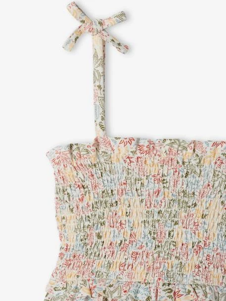 Robe à Bretelles Smockée Motifs Exotiques Fille écru - Vertbaudet – Image 3