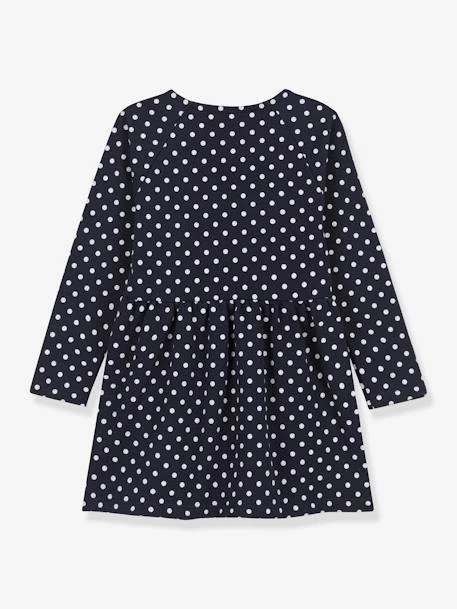 Robe à Pois Manches Longues Enfant Molleton PETIT BATEAU Marine - Petit Bateau – Image 2