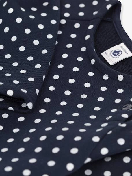Robe à Pois Manches Longues Enfant Molleton PETIT BATEAU Marine - Petit Bateau – Image 3