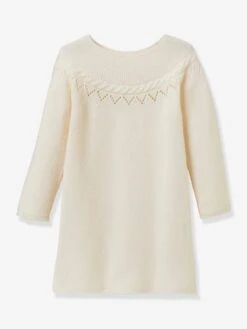 Robe Ajourée Fille CYRILLUS En Tricot écru - Cyrillus