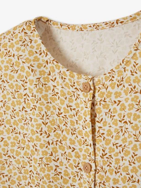 Robe Boutonnée à Fleurs Fille écru - Vertbaudet – Image 3