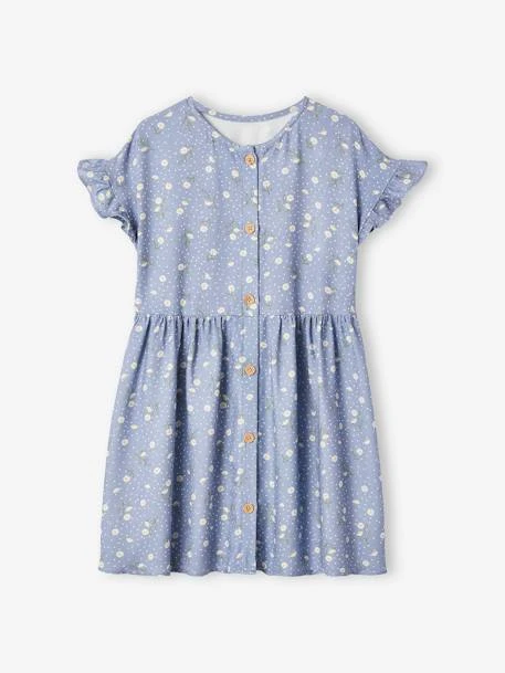 Robe Boutonnée à Fleurs Fille écru - Vertbaudet – Image 4