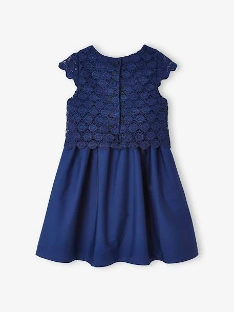 Robe De Cérémonie Effet 2 En 1 Superposition En Macramé Fille Ivoire - Vertbaudet – Image 2