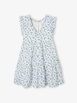 Robe De Cérémonie Motifs Fleurs Fille écru - Vertbaudet