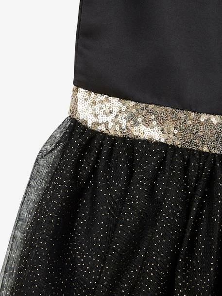 Robe De Fête Fille En Satin Et Tulle Irisé Noir - Vertbaudet – Image 3