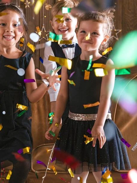 Robe De Fête Fille En Satin Et Tulle Irisé Noir - Vertbaudet – Image 4