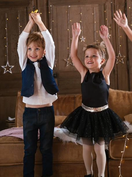 Robe De Fête Fille En Satin Et Tulle Irisé Noir - Vertbaudet – Image 5