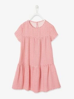 Robe Fluide Imprimée Fille Marine Imprimé Feuilles - Vertbaudet