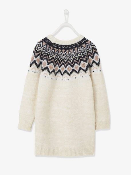 Robe Jacquard Fille En Tricot Irisé Ecru - Vertbaudet – Image 2