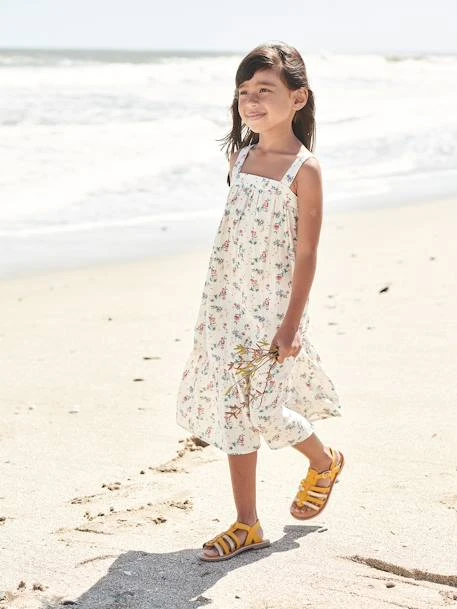 Robe Longue En Gaze De Coton Fille Orange - Vertbaudet – Image 2