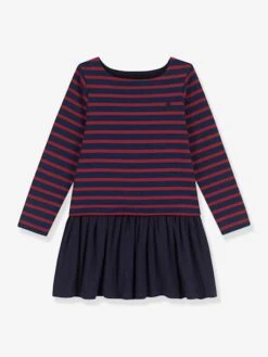 Robe Rayée En Coton épais Et Gaze De Coton PETIT BATEAU Bleu - Petit Bateau