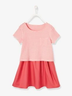 Robe Réversible Fille Bimatière Rose - Vertbaudet