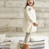 Robe Sweat En Sherpa Avec Broderie Irisée Fille écru - Vertbaudet