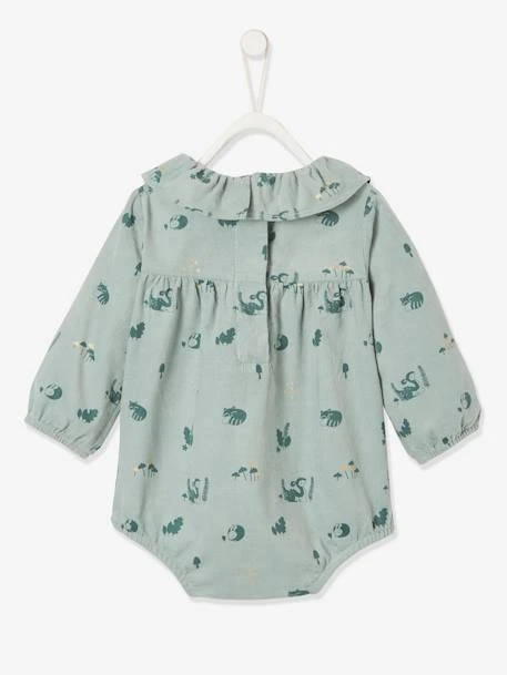 Salopette Barboteuse En Velours Imprimé Bébé Vert Imprimé - Vertbaudet – Image 3