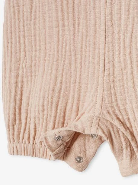 Salopette Bébé Naissance En Gaze De Coton Doublée Caramel Foncé - Vertbaudet – Image 4